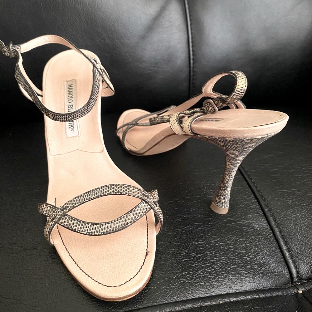Manolo Blahnik Snake Skin Heels